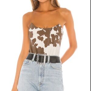 MIAOU - Leia Corset in Cow Print
